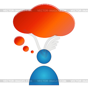 Symbol of person and thought - vector clipart / vector image