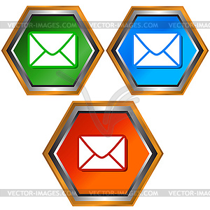 Four mail icons - vector clip art