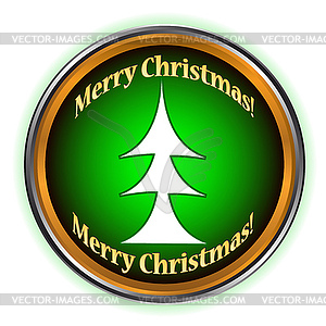 Merry Christmas icon - color vector clipart
