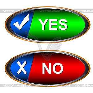 Buttons yes and no - vector EPS clipart