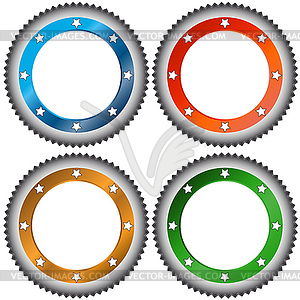 Four multi-colored stickers - vector image