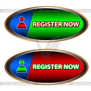 Buttons register now - vector clipart