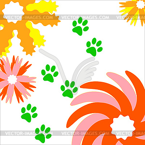 Background of traces of animals - vector clip art