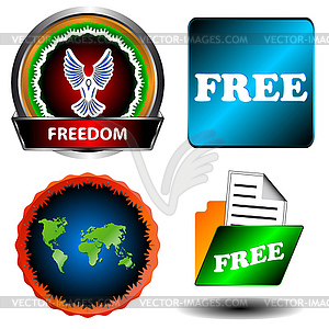 Free and freedom set - vector clipart
