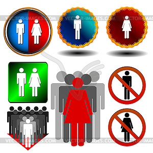 Big man and woman set - vector image