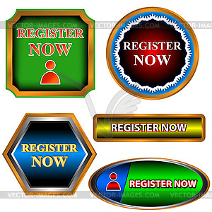 Register now set - vector clip art