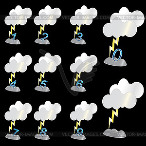 Numbers icons - vector clipart