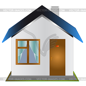 One-storeyed house - royalty-free vector clipart