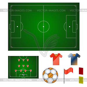 Football set - vector clip art