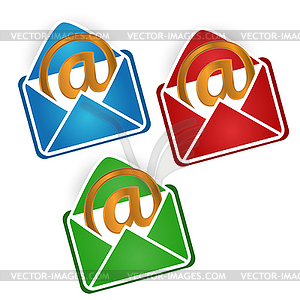 Three envelopes - stock vector clipart