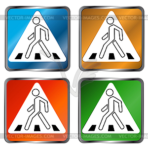 Pedestrian crossing signs - vector clipart