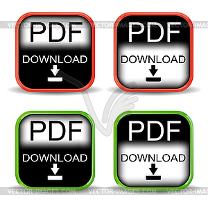 Four variants of buttons pdf - vector clipart