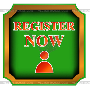 Button register now - vector EPS clipart
