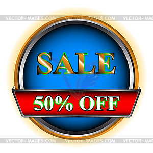 Button sale - vector image