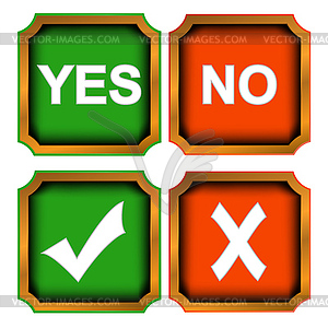 Buttons yes and no - vector image