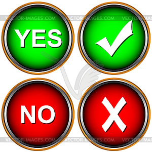 Buttons yes and no - vector clipart