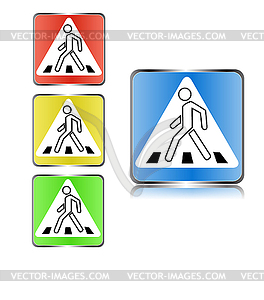 Pedestrian crossing sign - vector image