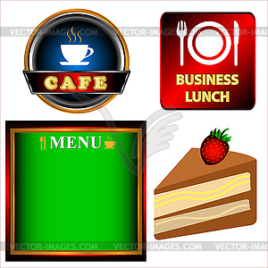 Cafe logo set - vector image