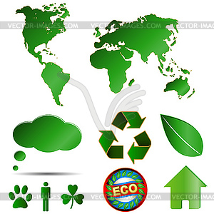 Big eco logos set - vector clip art