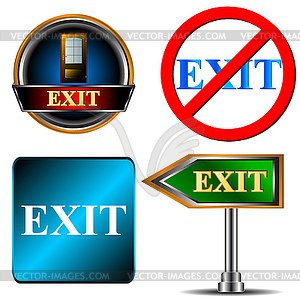 Exit logo set - vector image