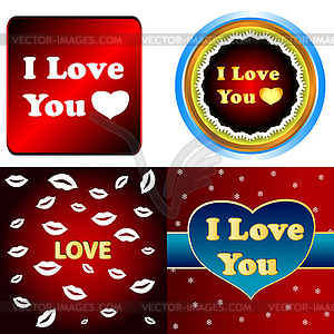 I love you set - vector clipart