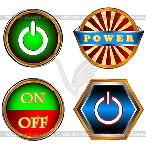 Power buttons set - vector image