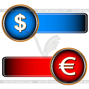 Two symbols of currencies - vector image