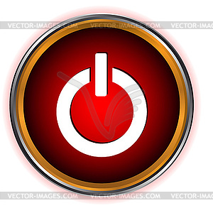 Power red circle logo - vector clip art