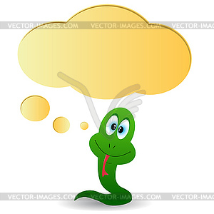 Snake and thoughts - royalty-free vector clipart