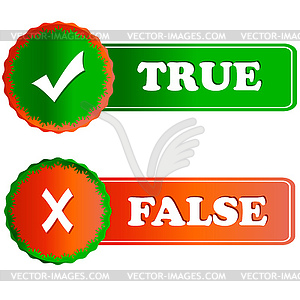 Buttons true and false - vector clip art