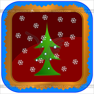 Frame with fir-tree - vector clipart