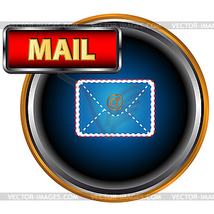 Blue mail icon - vector clipart