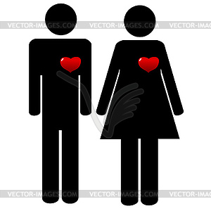 Man and woman symbols - vector clip art