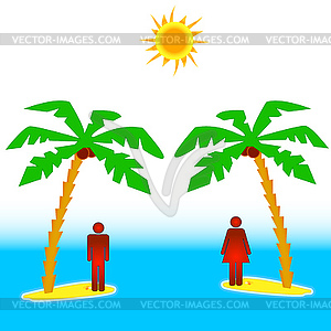 Two islands - vector clip art