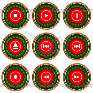 Player icons set - vector image