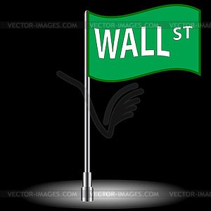 Wall street flag - vector clip art
