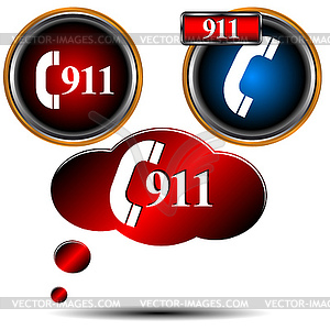 911 emergency set - royalty-free vector image