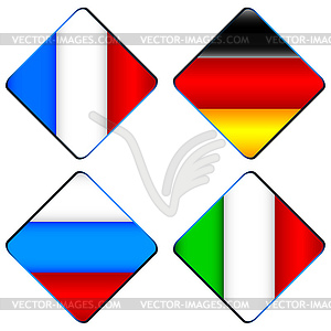 Four flags - vector image