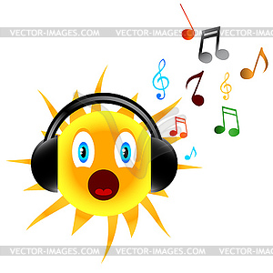 Music sun - vector clipart