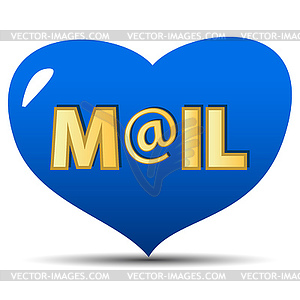 Blue mail icon - color vector clipart