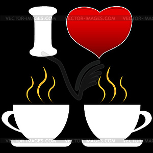 I love coffee - vector clip art