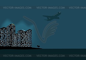 Night city - vector image