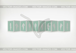 Female contour on booklet - vector image