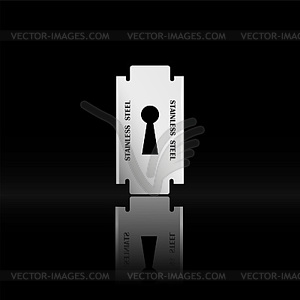 One razor against dark background - vector image