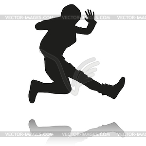 Silhouette of kids - vector image