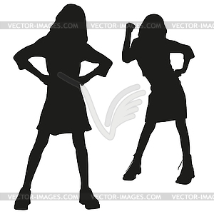 Silhouettes of teen - vector clipart