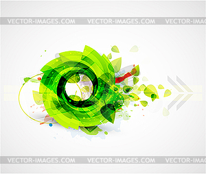 Abstract green swirl nature background - vector clipart