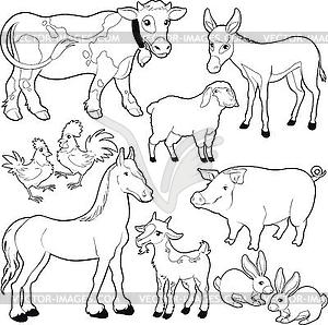 Сельскохозяйственные животные - иллюстрация в векторе
