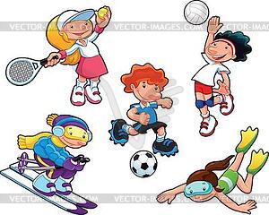Sport characters - vector clipart