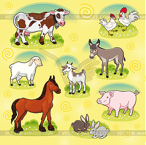 Farm animals - vector image